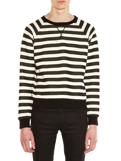 yves saint laurent fake crew neck sweater|saint laurent striped sweater.